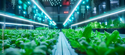 indoor farming with advanced technology concept background