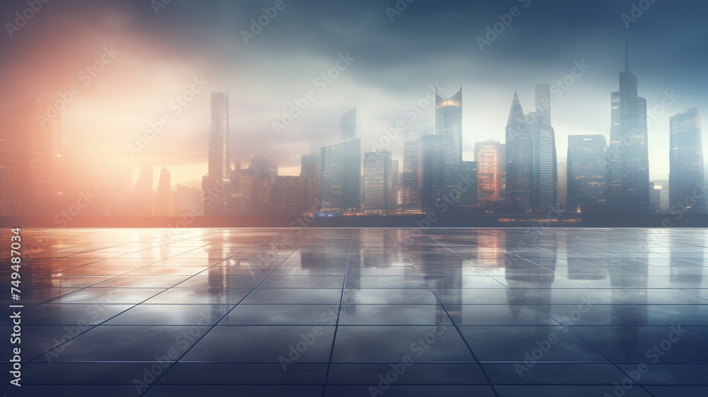 Fototapeta premium empty modern blurred city background