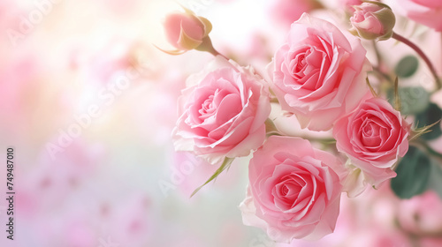 Bouquet of beautiful pink flowers isolated on white  soft pastel color flower background.