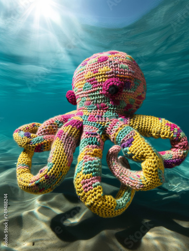 Playful Tentacles: A Stuffed Octopus's Ocean Dream 