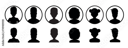 Avatar icon. Profile icons set. Male and female avatars set. Vector illustration