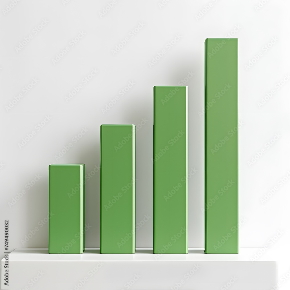 3D rendering of growing graph, data growth, business growth, indoor background. 3D rendering of growing graph, data growth, business growth, indoor background.