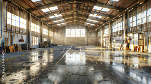 Abandoned Industrial Factory Interior  Grunge Atmosphere  Vintage Structures  and Dark Aged Elements