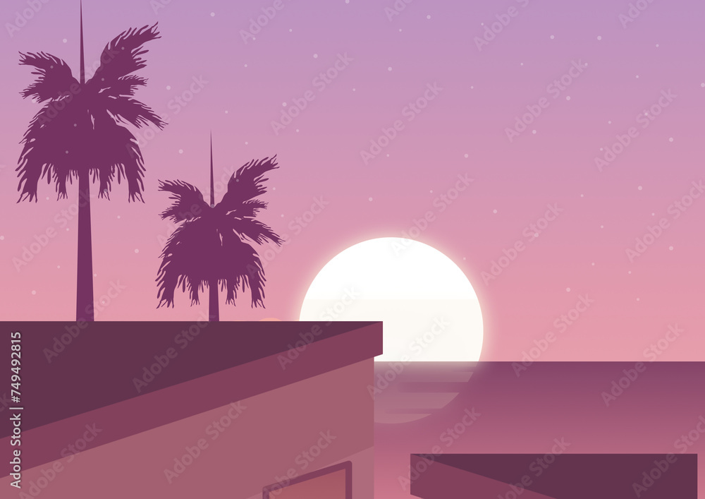 Naklejka premium Lofi buildings aesthetics for wallpaper