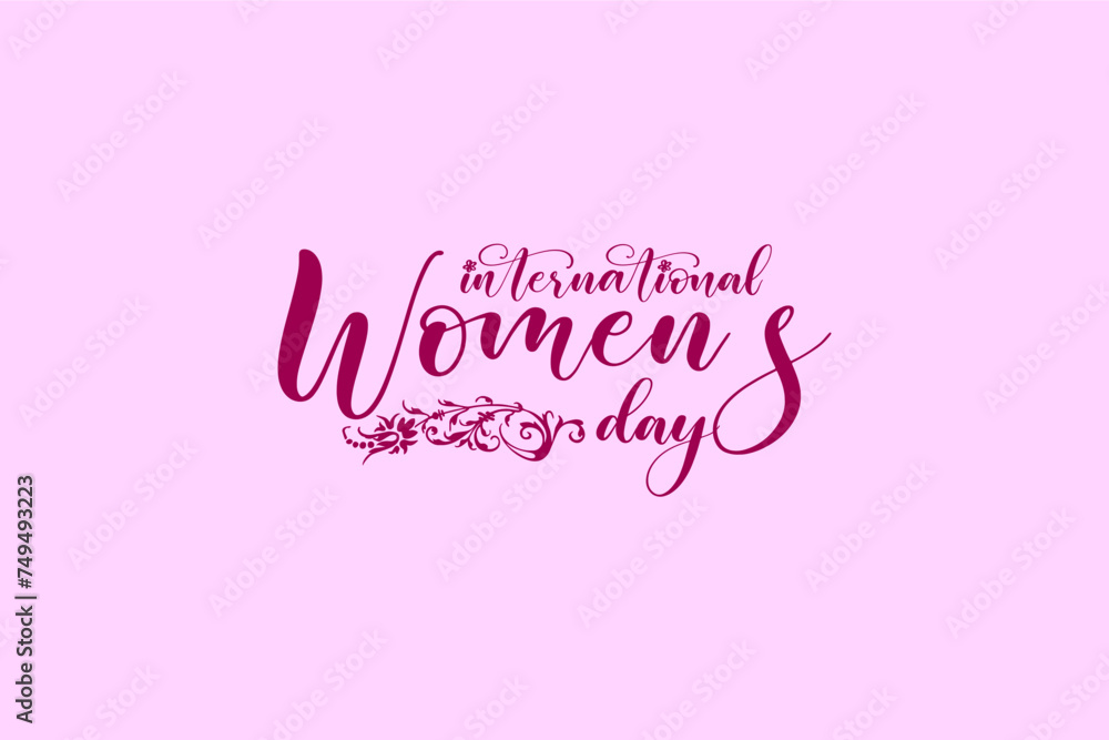 International Womens Day Holiday concept. Template for background, banner, card, poster, t-shirt with text inscription
