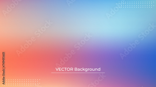 Smooth and blurry colorful gradient mesh background. Modern bright rainbow colors. Easy editable soft colored vector banner template. Premium quality