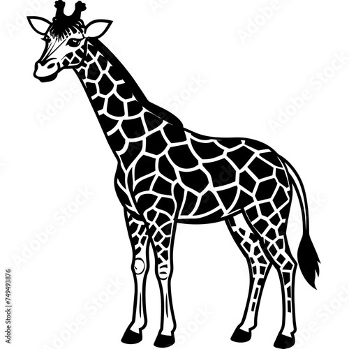 Giraffe in a cartoon style, is insulated on white background. easy to use.
