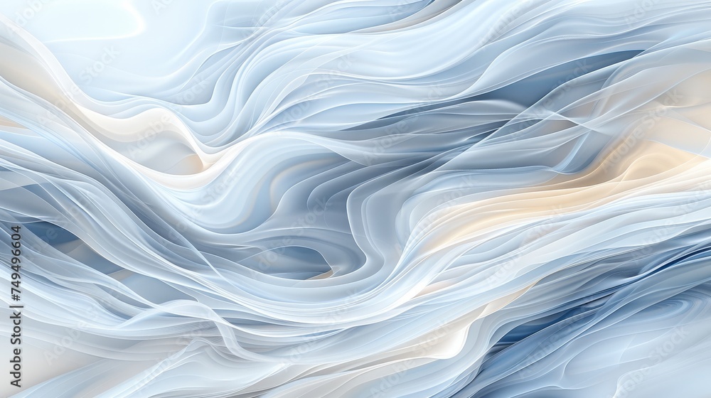 Tranquil spring horizon in pale blue and ivory with apricot clouds drifting gently in the sky Tranquil spring horizon in pale blue and ivory with apricot clouds drifting gently in the sky