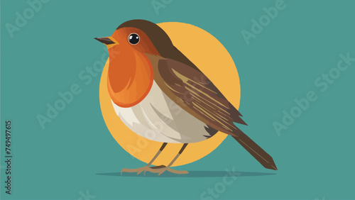 Flat Design Robin Vector Illustration  photo