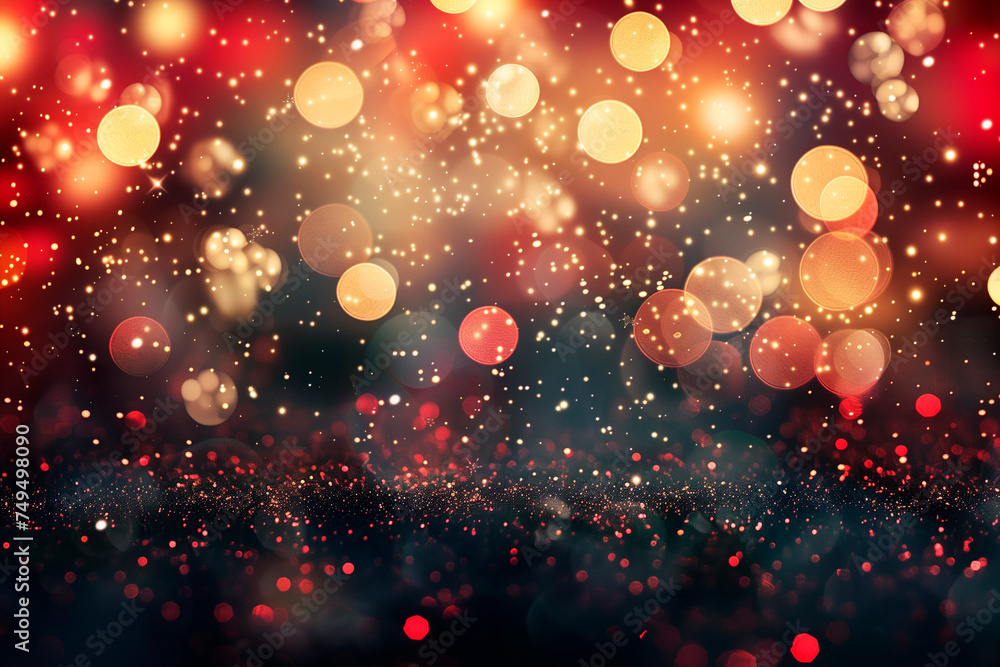new year holiday background with lights and bokeh