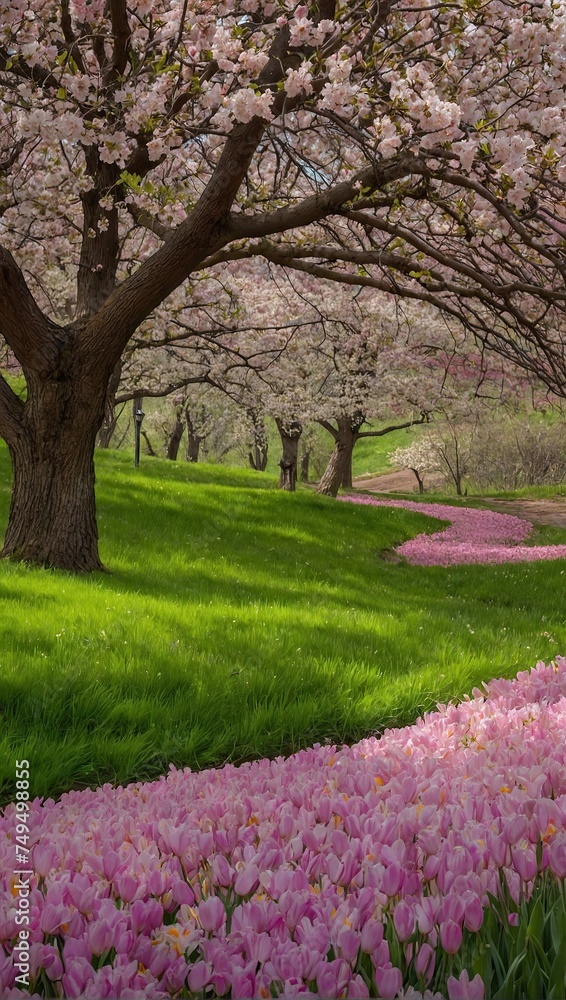 Blooming spring background - apple trees in the garden in flowers, the first spring flowers, nature blooms. Blooming spring background - apple trees in the garden in flowers, the first spring flowers, nature blooms.