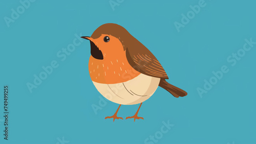 Flat Design Robin Vector Illustration  photo