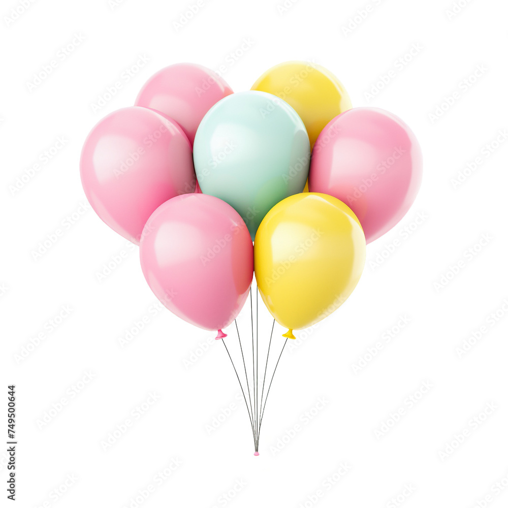 Colorful Balloons in isolated transparent Background Colorful Balloons in isolated transparent Background