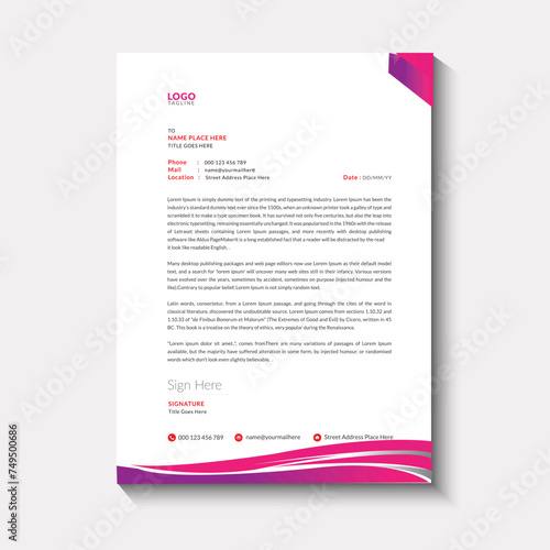 Corporate business letterhead design abstract background