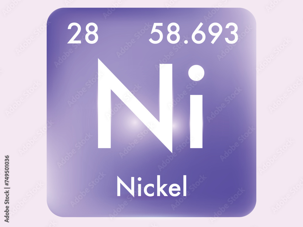 Nickel icon style concept on Periodic table Nickel icon style concept on Periodic table