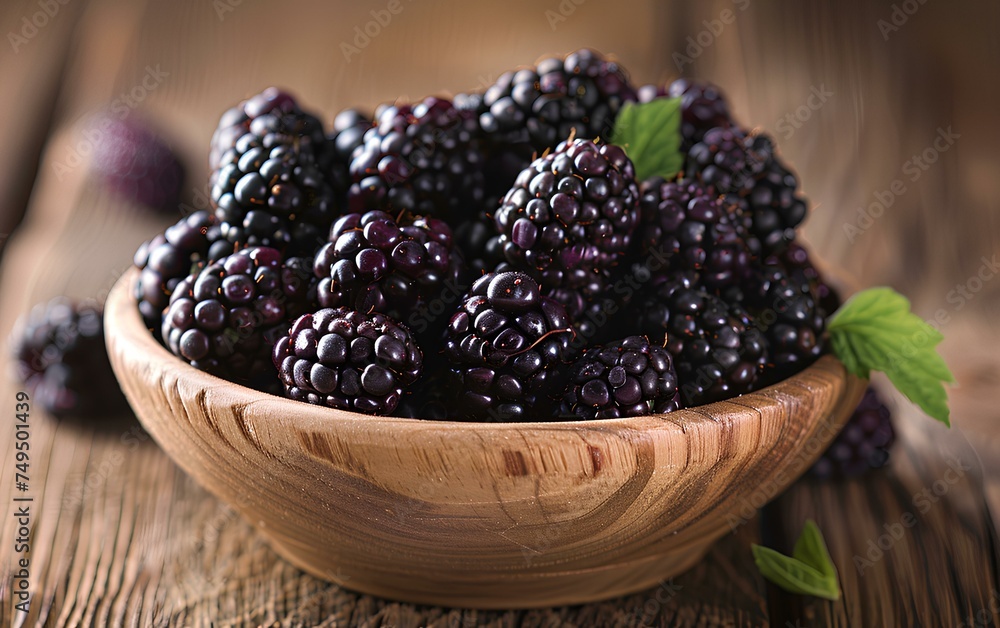 Blackberries in a bowl on a wooden table top view. Blackberry harvest. Fresh and ripe blackberries freshly picked Blackberries in a bowl on a wooden table top view. Blackberry harvest. Fresh and ripe blackberries freshly picked