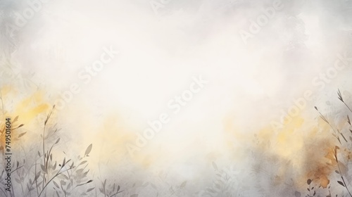 gray watercolor art background, blurred shaded in the style of nature autumn winter and branch