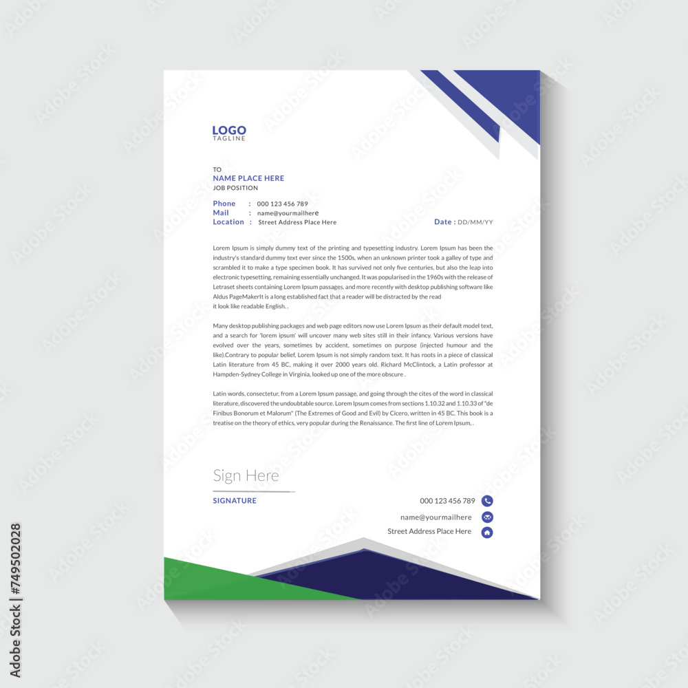 Corporate business letterhead design abstract background Corporate business letterhead design abstract background