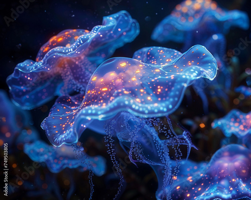 Bioluminescent creatures of an alien world unlock the secrets of quantum computing bridging realms of science and wonder
