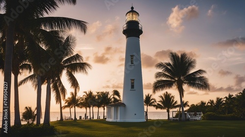  at sunset Cape Lighthouse, Key Biscayne, 