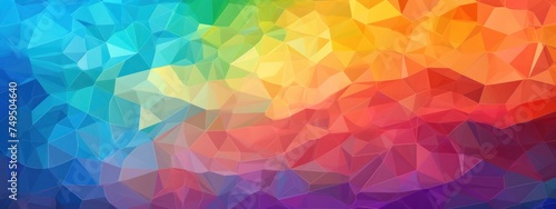 Multicolored Abstract Background With Triangular Shapes Generative AI