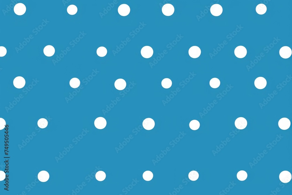 White polka dots on blue background