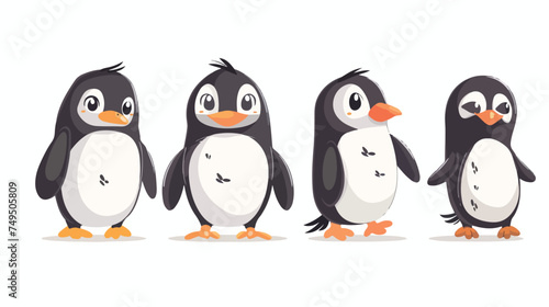 Little cute penguin bird character vector illustration photo