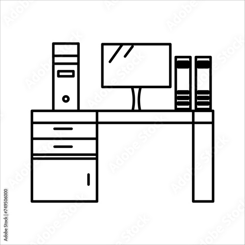 Workplace. linear icon. Line with Editable stroke