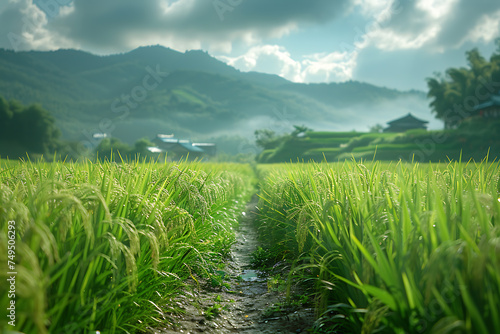 Rice fields on terraced