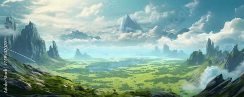 Magical Animated Landscape  High-Quality Wallpaper. Concept Fantasy  Animated  Landscape  Wallpaper