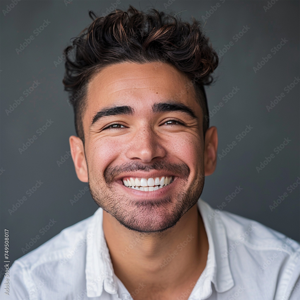 Studio portrait of a man smiling. Advertisement for dental, business, studio, etc. Studio portrait of a man smiling. Advertisement for dental, business, studio, etc.