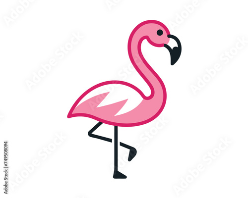 flamingo logo with pink color, animal art logo design illustration flamingo logo, vector template