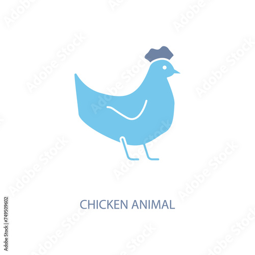 chicken animal concept line icon. Simple element illustration. chicken animal concept outline symbol design.