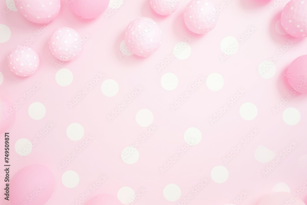 white polka dots on pink background