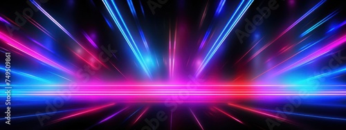 Vibrant Abstract Background With Bright Lights and Lines Generative AI