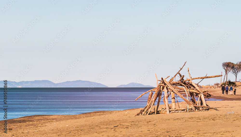 views of the beach inside the Parco dell'Uccellina, Grosseto, Tuscany, Italy