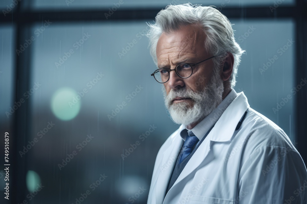 Confident Senior Doctor. Portrait in Hospital Setting Confident Senior Doctor. Portrait in Hospital Setting