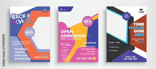 Education Book Cover Design Template in A4. Can be adapt to Brochure, Annual Report, Magazine, Poster, Business Presentation, Portfolio, Flyer, Banner, Website. photo