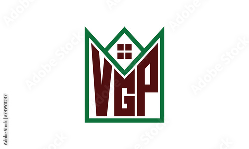 VGP initial letter real estate builders logo design vector. construction, housing, home marker, property, building, apartment, flat, compartment, business, corporate, house rent, rental, commercial