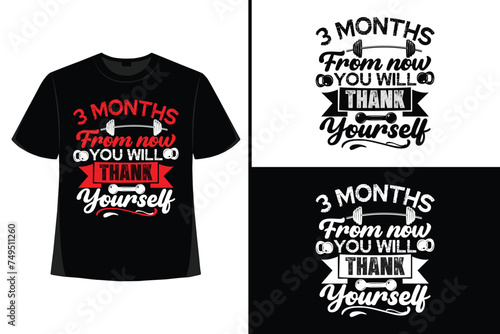 Gym motivational quote with grunge effect and barbell t-shirt design. Workout, inspirational, Poster, Vector design for gym textile, tshirt, cover, banner, cards cases
