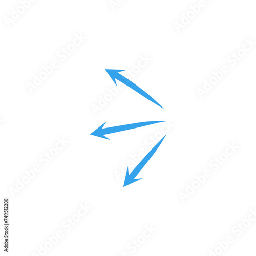 Hand drawn blue arrows