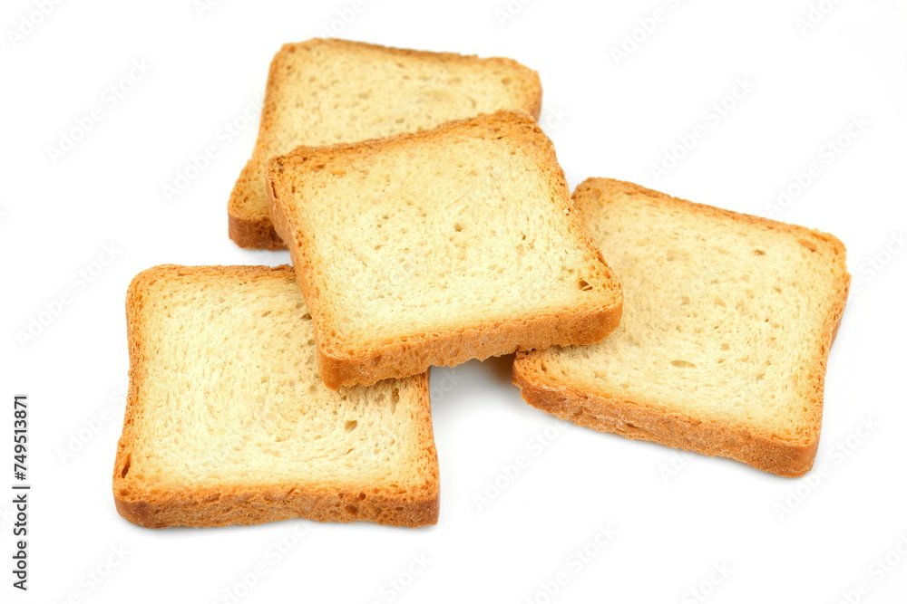  bread slices isolated on white