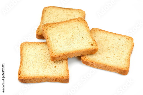  bread slices isolated on white