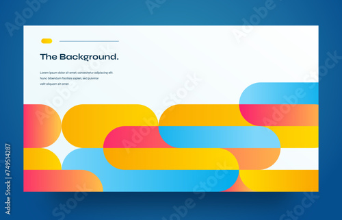 Colorful gradient geometrical background banner and landing page design template