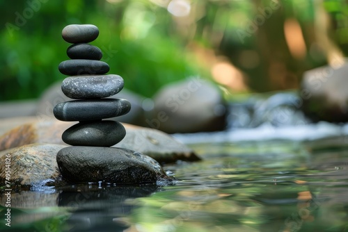 Mindfulness meditation Serene natural setting Inner peace Zen practice Spiritual awakening Harmony with nature