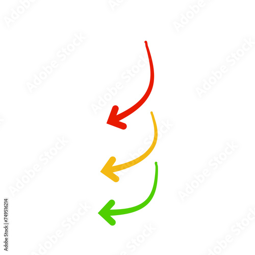 Hand drawn colorful arrow 
