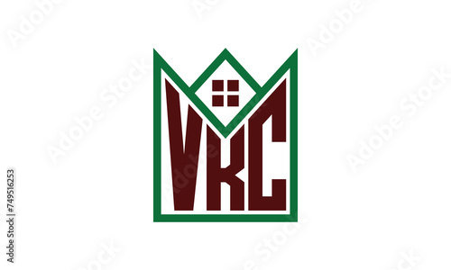 VKC initial letter real estate builders logo design vector. construction, housing, home marker, property, building, apartment, flat, compartment, business, corporate, house rent, rental, commercial photo