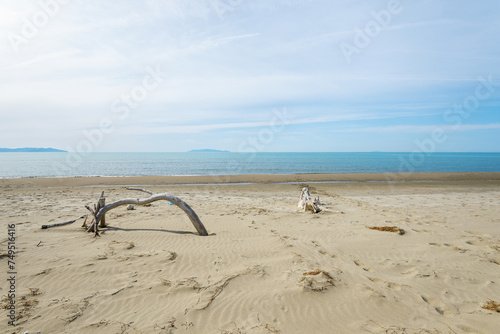 views of the beach inside the Parco dell'Uccellina, Grosseto, Tuscany, Italy