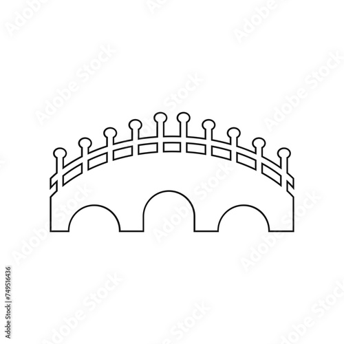 Abstract line bridge premium vector icon design 