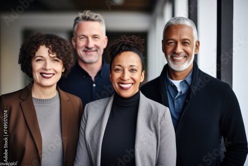 Group portrait of diverse business people in the office